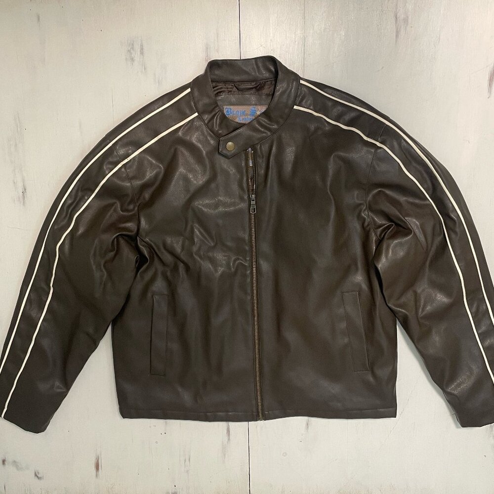 Men's Brown Leather Jacket Size Large